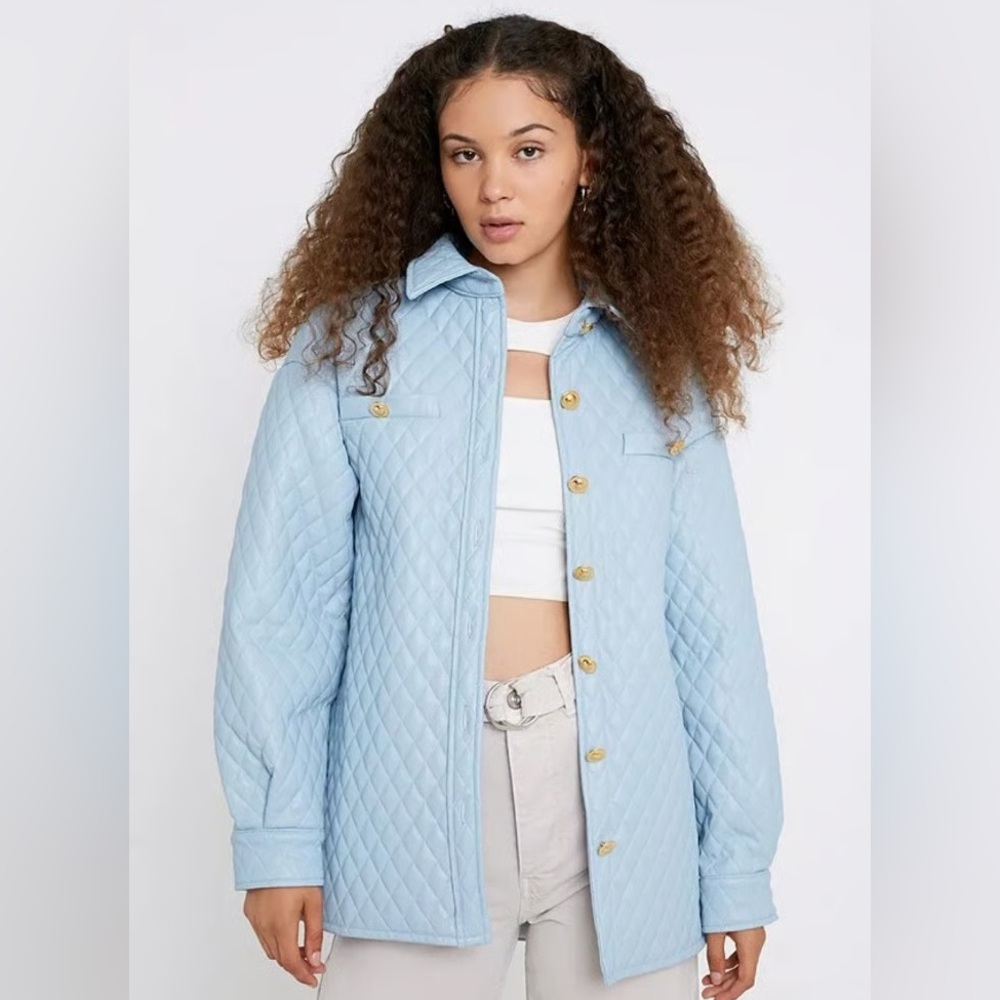 House of Sunny Light Blue Quilted House Coat ✨